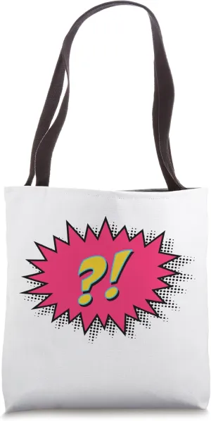 Grammar Punctuation Question Mark 70s Seventies Pop Art Tote Bag