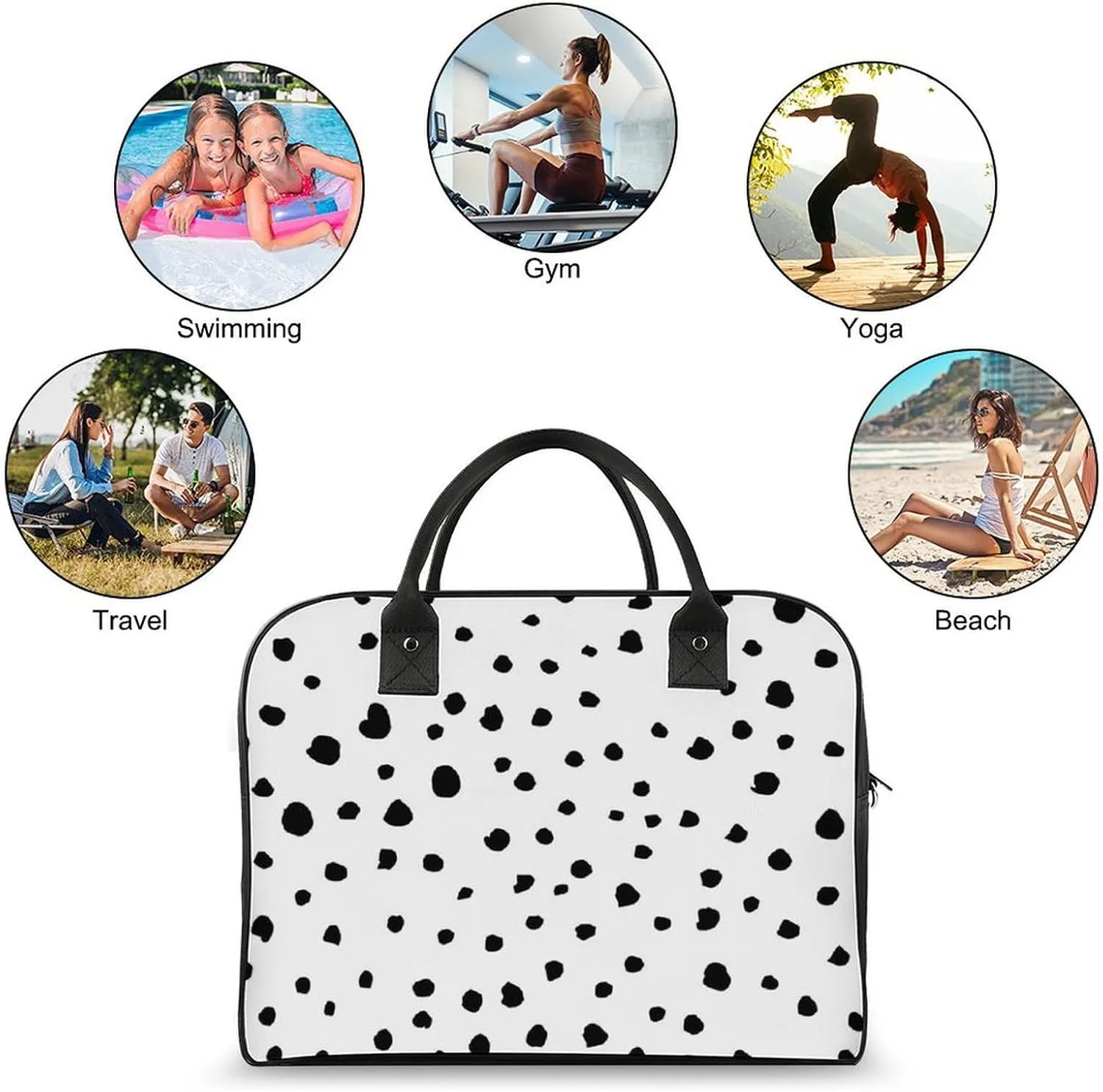 Green Boston Terrier Dogs Fashionable Large Capacity Travel Handbag Unisex