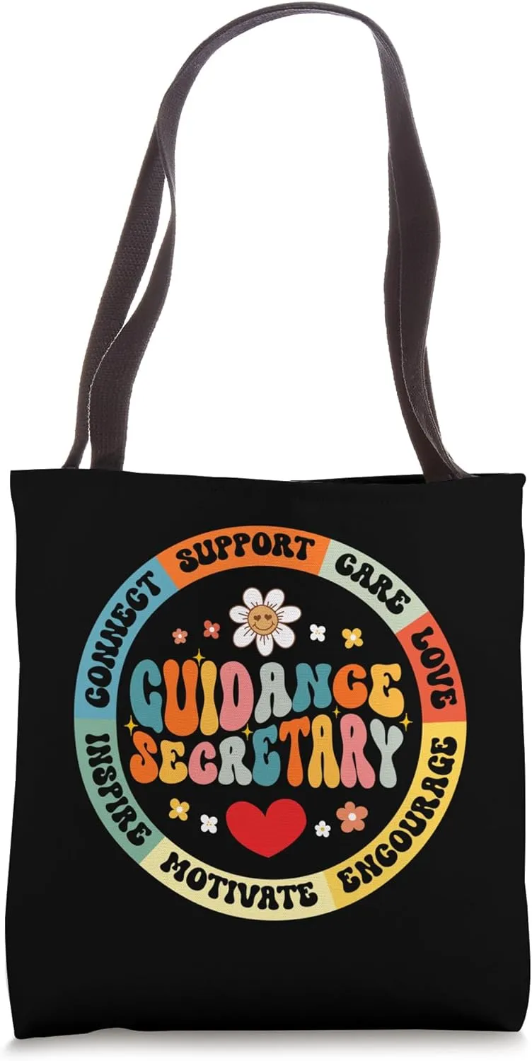 Groovy Guidance Secretary Appreciation Week Back to School Tote Bag