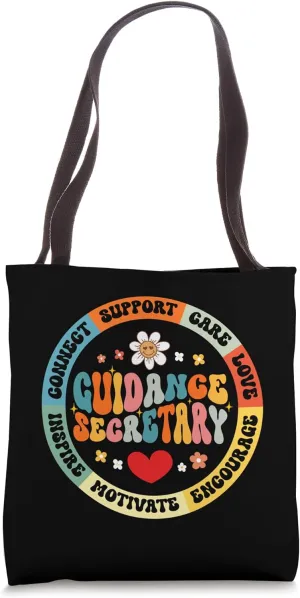 Groovy Guidance Secretary Appreciation Week Back to School Tote Bag