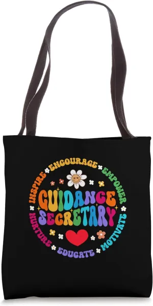 Groovy Guidance Secretary Appreciation Week Back to School Tote Bag