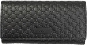Gucci Micro Guccissima Black Leather Long Wallet 449396 Bmj1g 1000