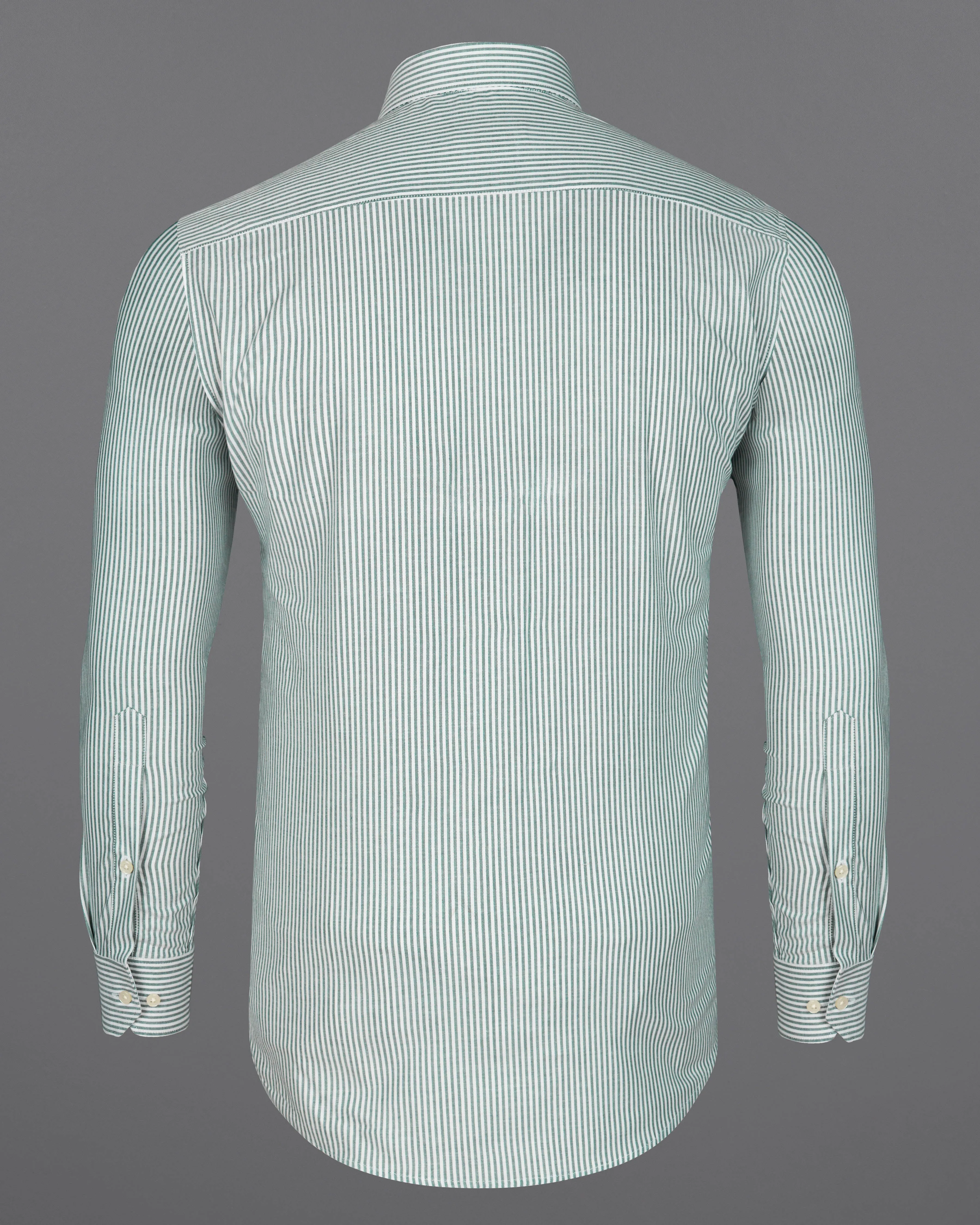 Gunsmoke Green Pinstriped Royal Oxford Shirt
