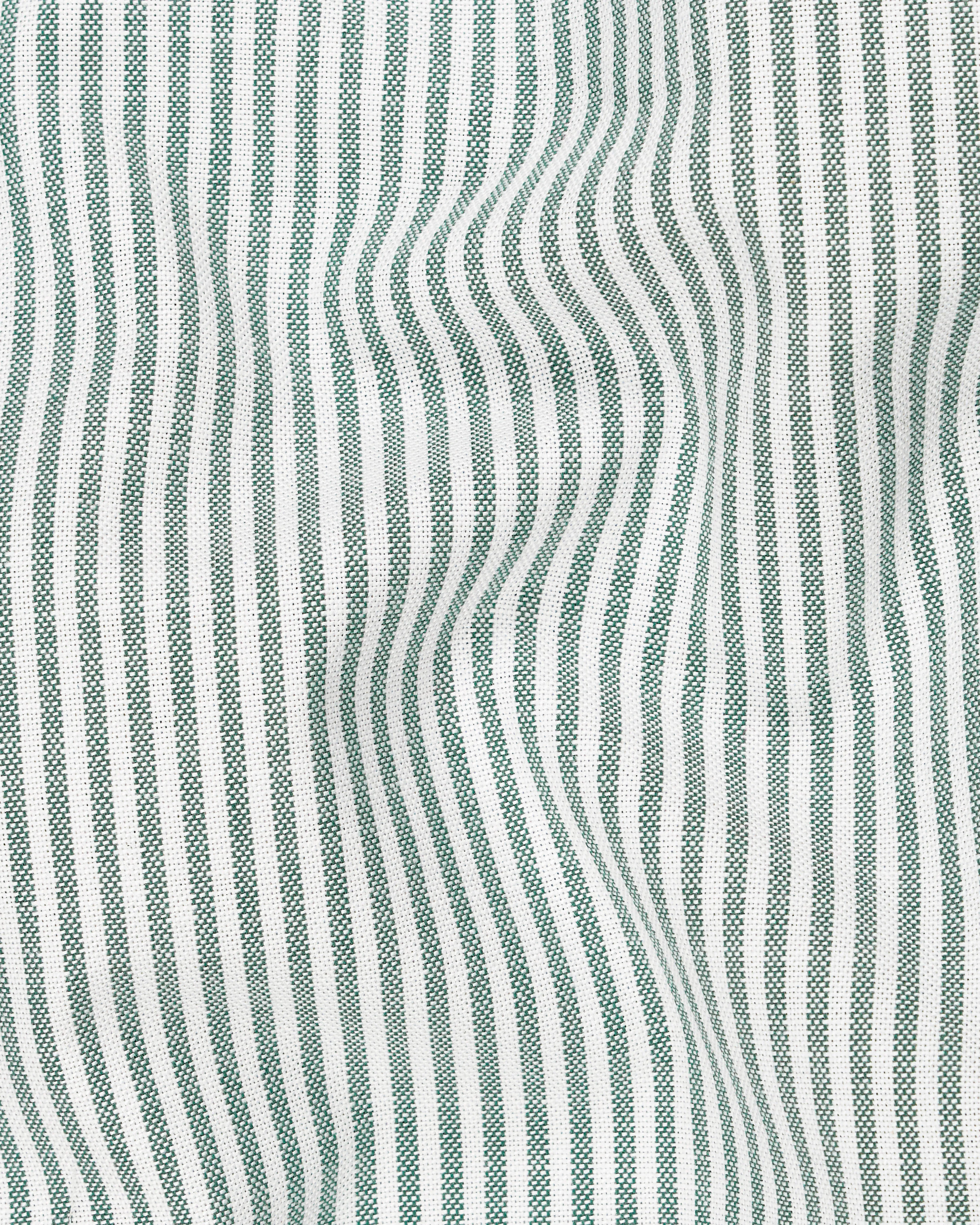 Gunsmoke Green Pinstriped Royal Oxford Shirt