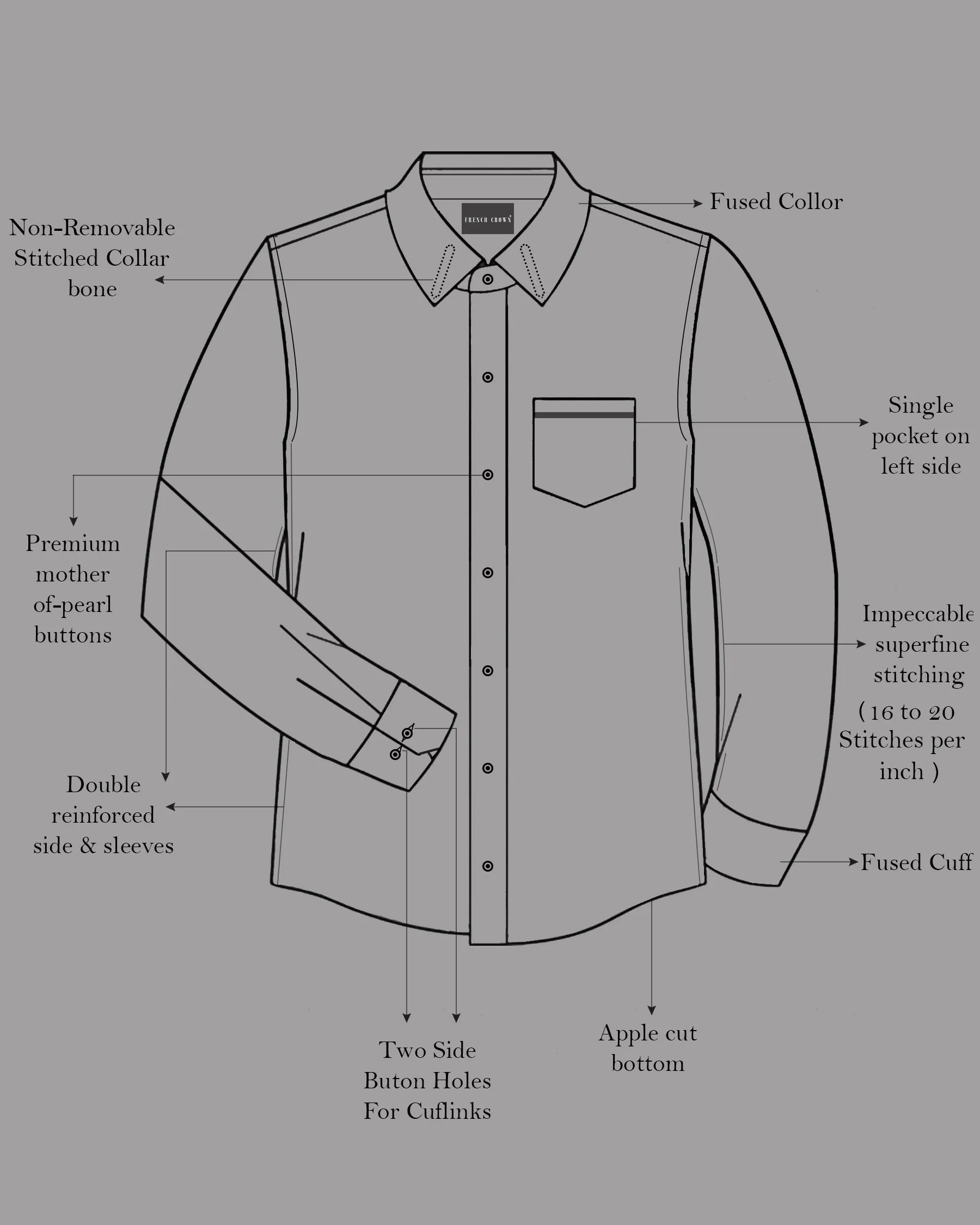 Gunsmoke Green Pinstriped Royal Oxford Shirt