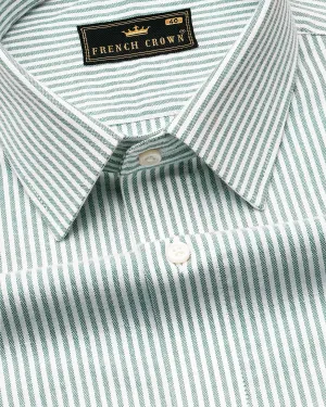 Gunsmoke Green Pinstriped Royal Oxford Shirt