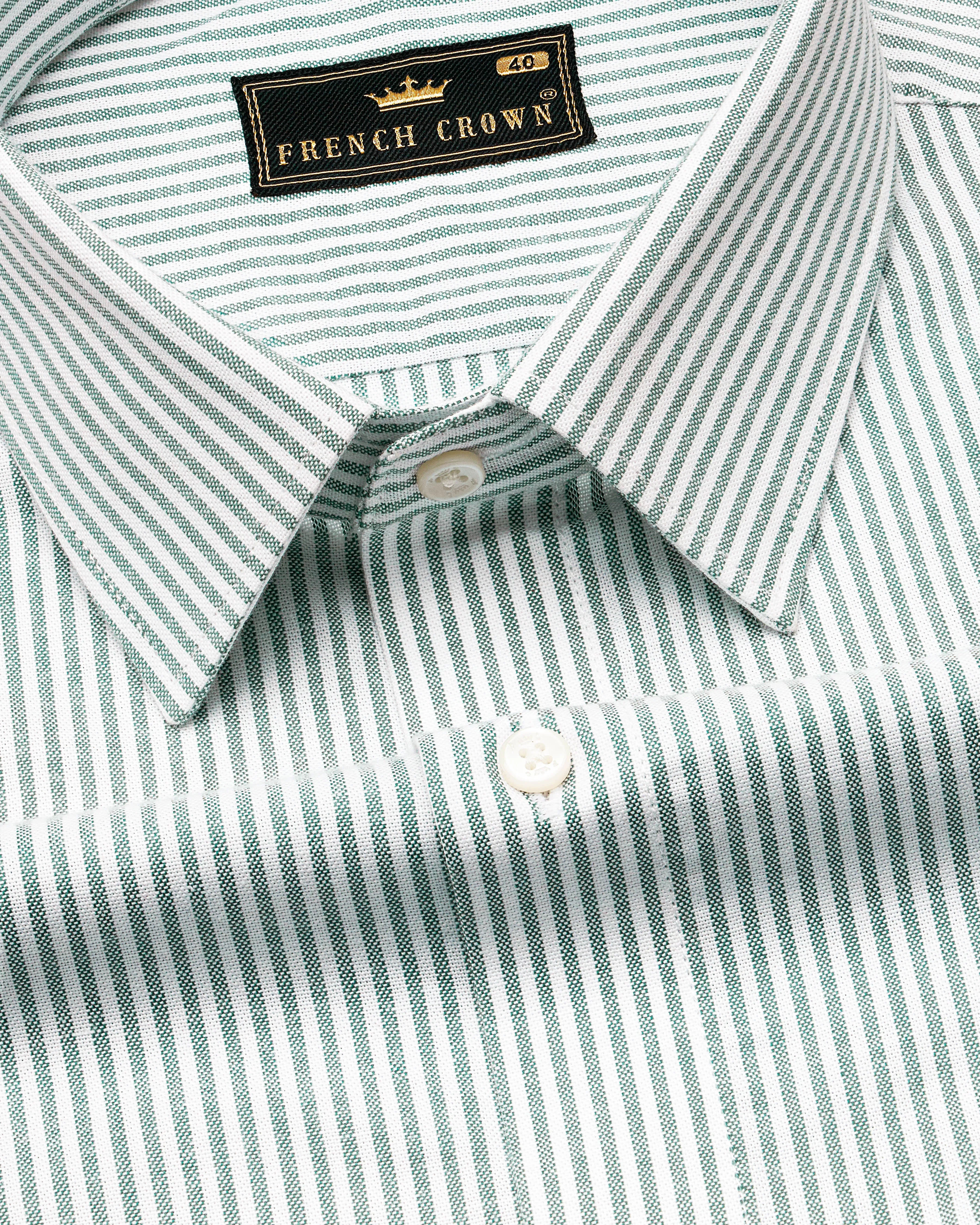 Gunsmoke Green Pinstriped Royal Oxford Shirt