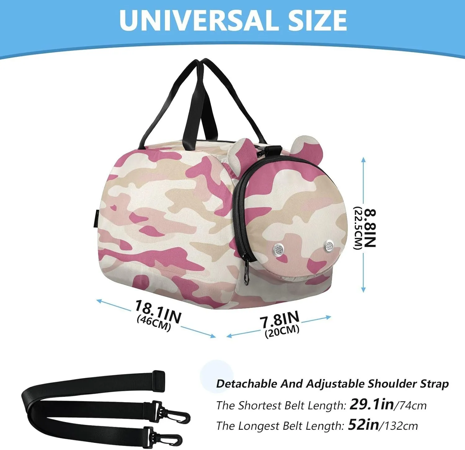 GuoChe Black Crossbody Bags with Shoes Compartment Practical Handbags for Go shopping