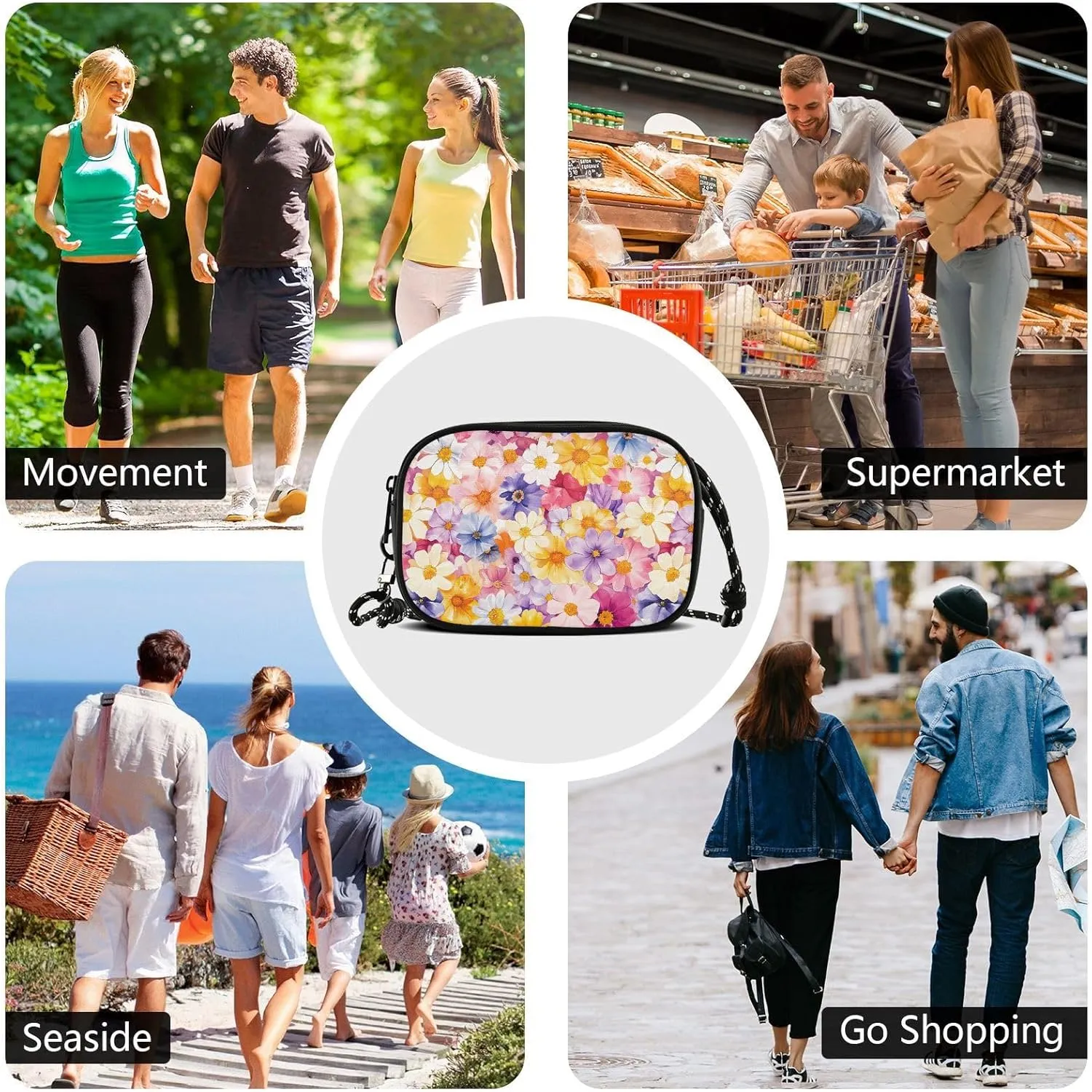 GuoChe Crossbody Wallet Purse Men Fashion with Adjustable Strap Small Handbags Walk dog