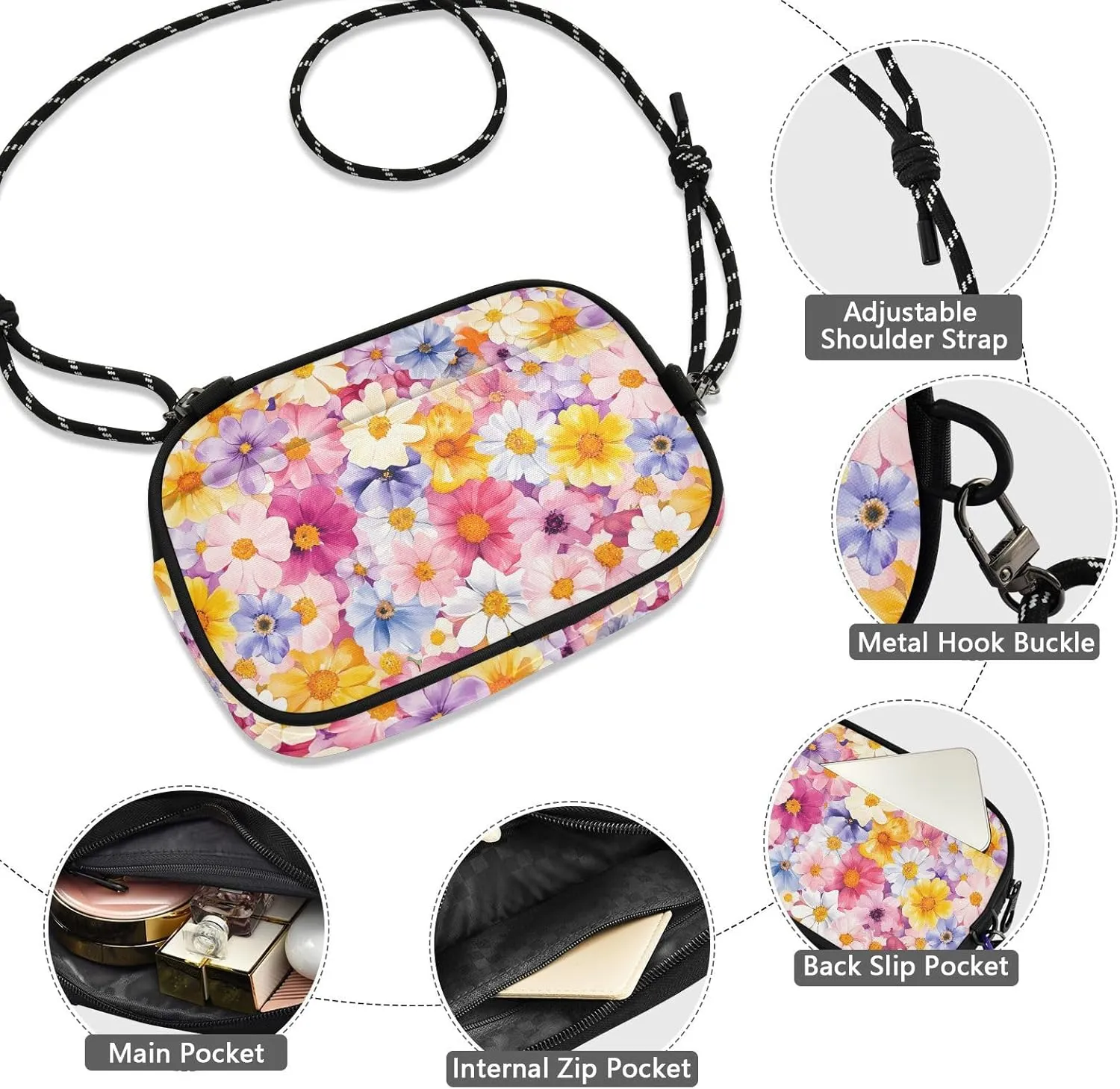 GuoChe Crossbody Wallet Purse Men Fashion with Adjustable Strap Small Handbags Walk dog