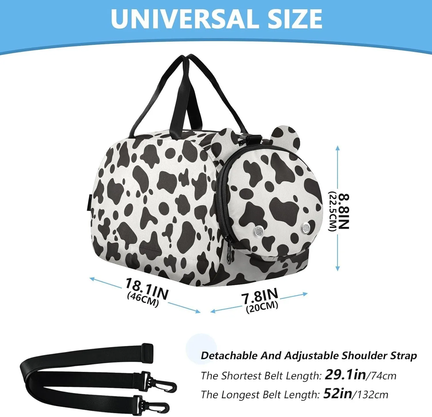 GuoChe Small Black Crossbody Purse with Shoes Compartment Practical Over Shoulder Purse for Walk dog