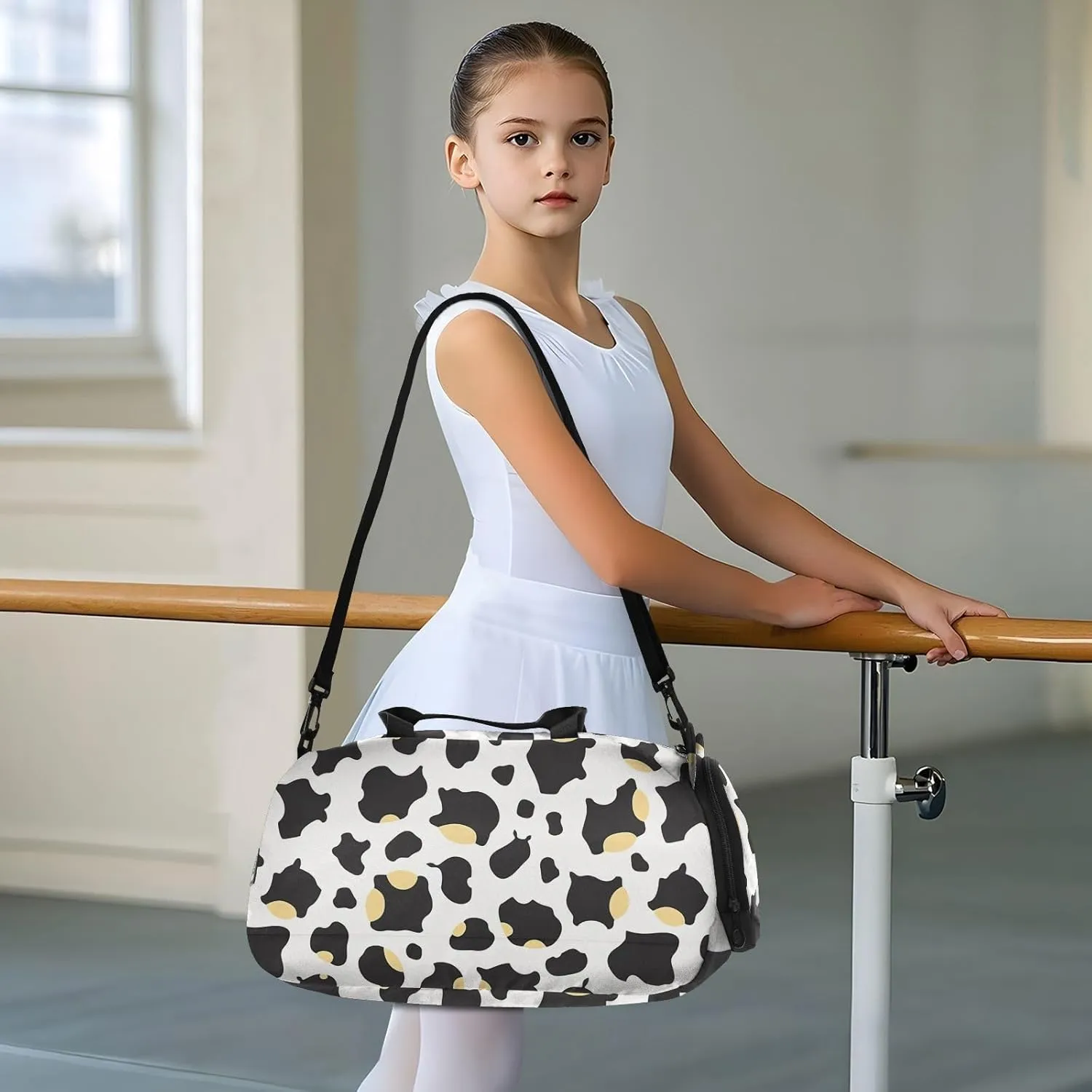 GuoChe Small Black Crossbody Purse with Shoes Compartment Practical Over Shoulder Purse for Walk dog
