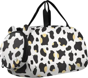 GuoChe Small Black Crossbody Purse with Shoes Compartment Practical Over Shoulder Purse for Walk dog