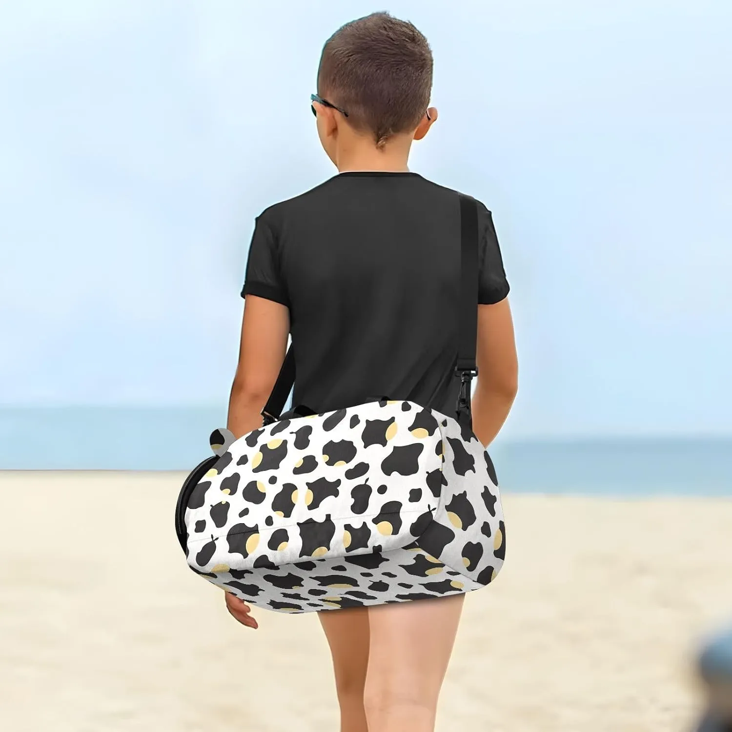 GuoChe Small Black Crossbody Purse with Shoes Compartment Practical Over Shoulder Purse for Walk dog