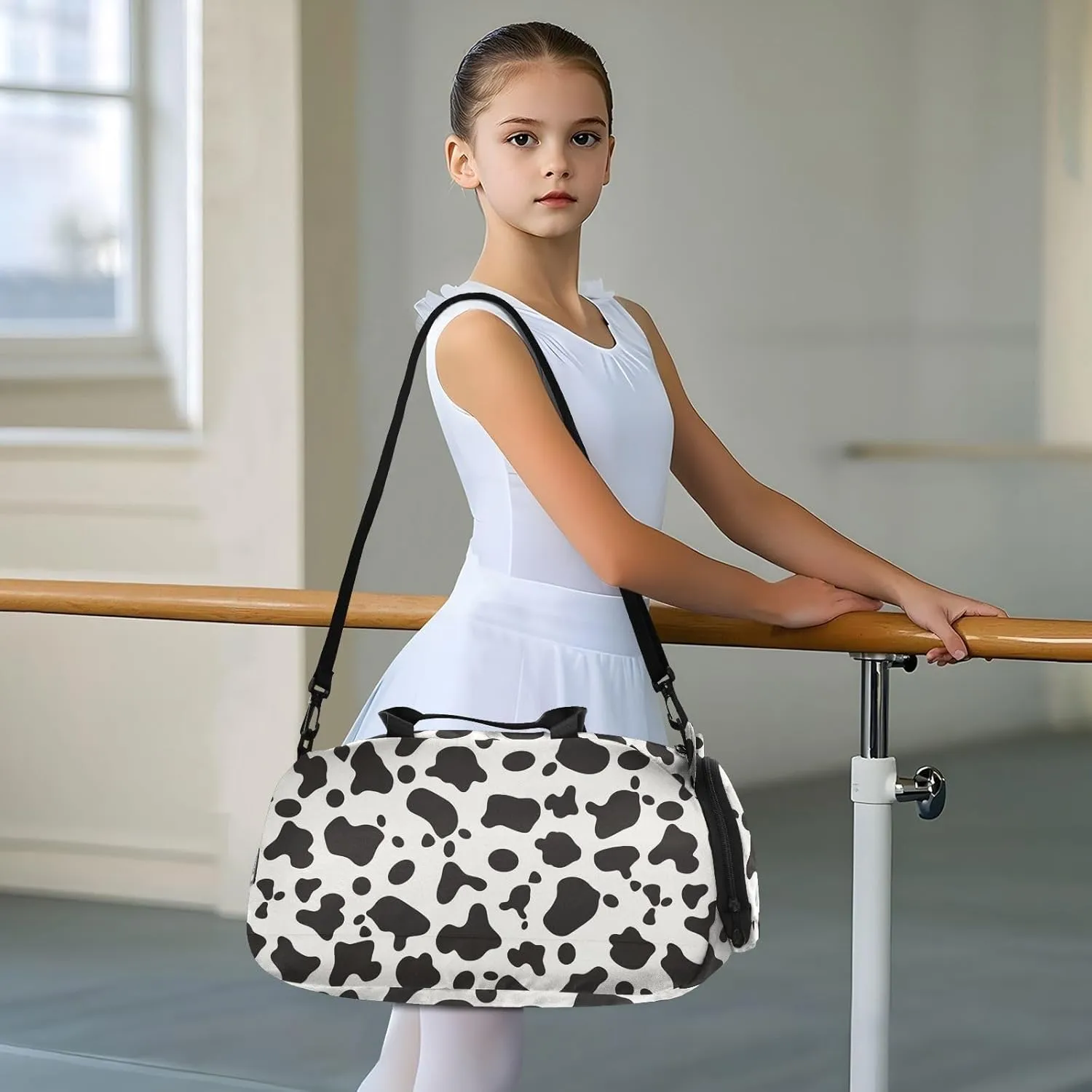 GuoChe Small Black Crossbody Purse with Shoes Compartment Practical Over Shoulder Purse for Walk dog