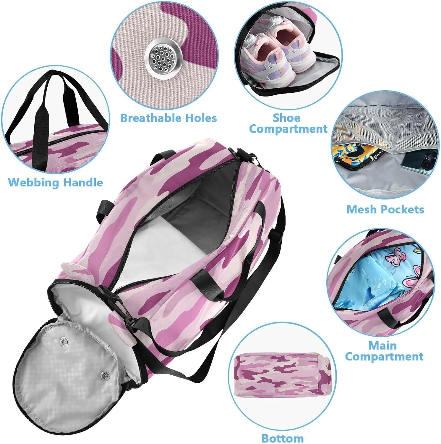 GuoChe West Crossbody Purse with Shoes Compartment Practical Messenger Bag Crossbody for Have a meal