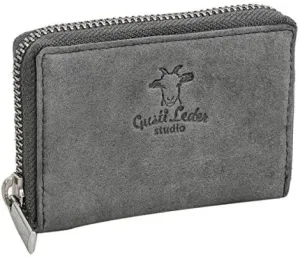 Gusti card case Leder-Abel Wallet purse card holder wallet coin purse small womens mens gray leather