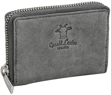 Gusti card case Leder-Abel Wallet purse card holder wallet coin purse small womens mens gray leather