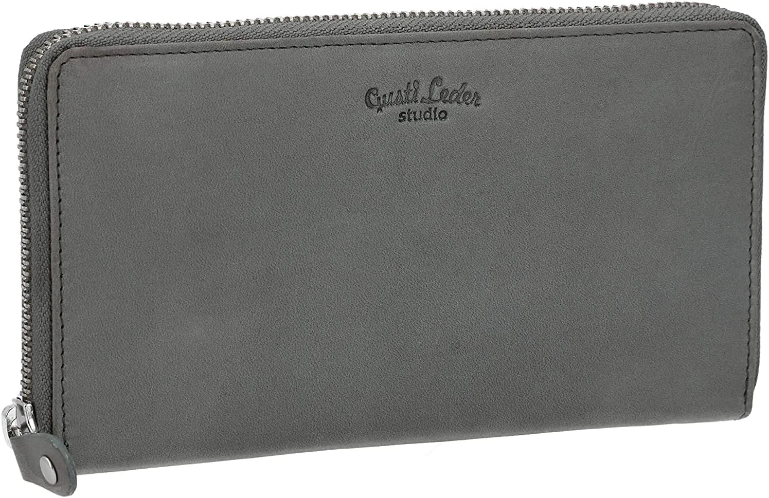 Gusti Wallet Leather-Iris purse long purse horizontal purse vintage womens gray leather