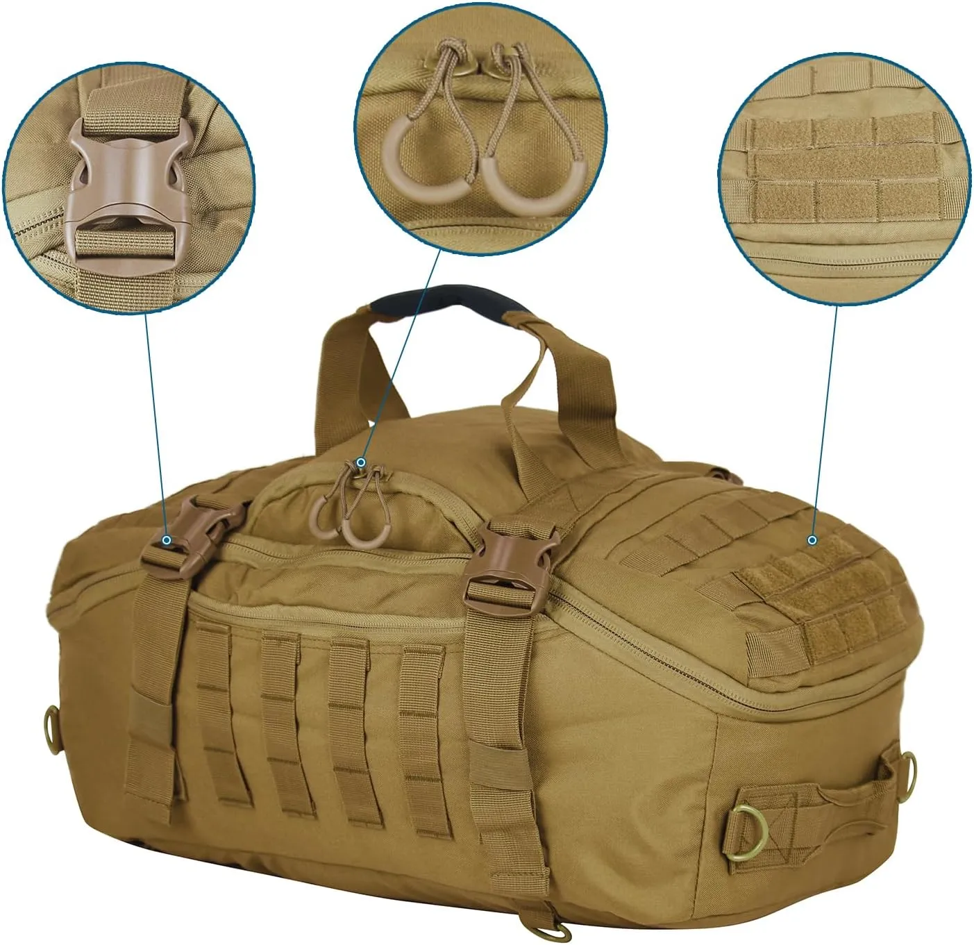 Gym Backpack for Men Sports Duffel Bag Gym Bags with Three Ways of Carrying (TAN-40L)
