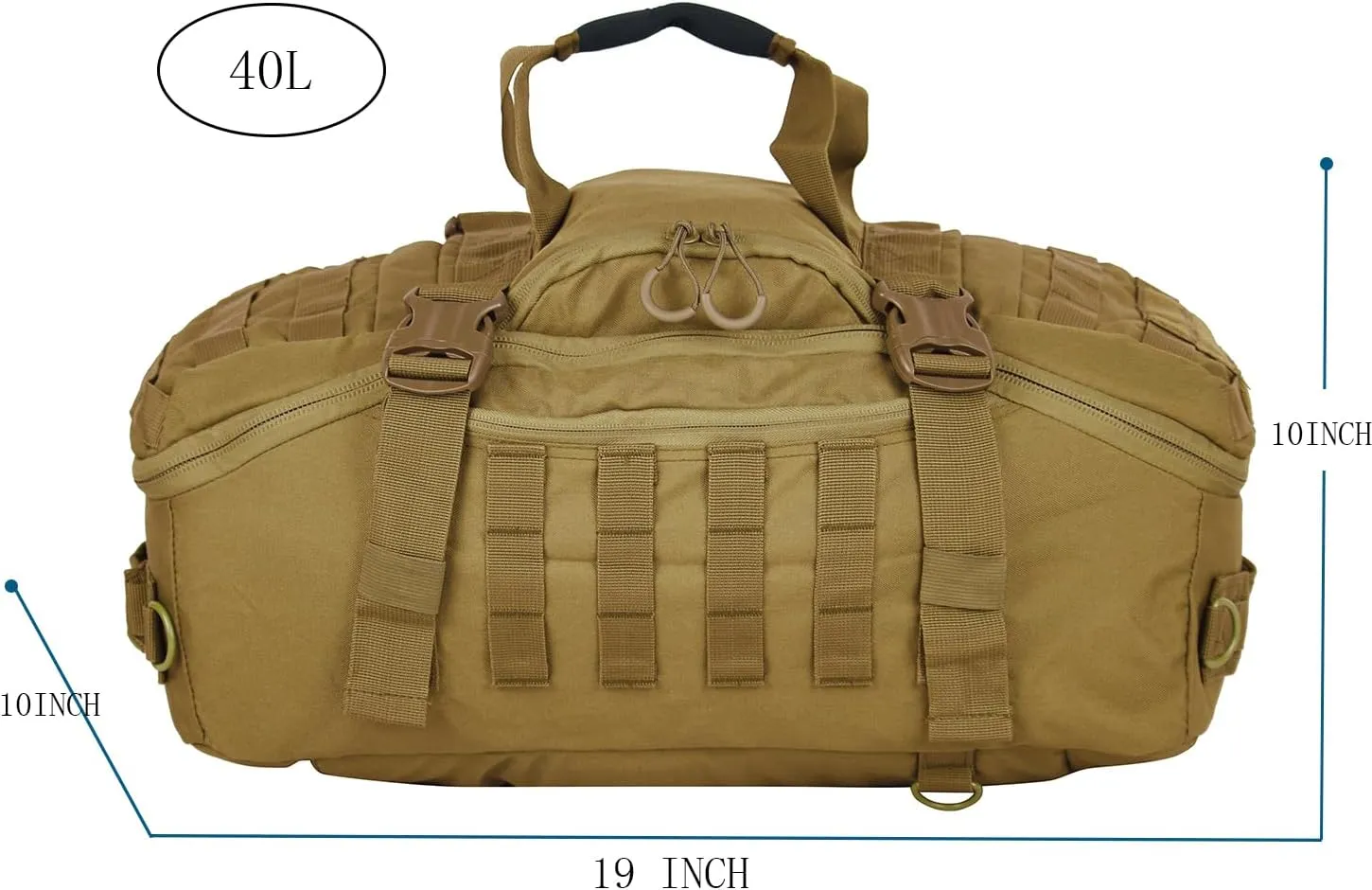 Gym Backpack for Men Sports Duffel Bag Gym Bags with Three Ways of Carrying (TAN-40L)