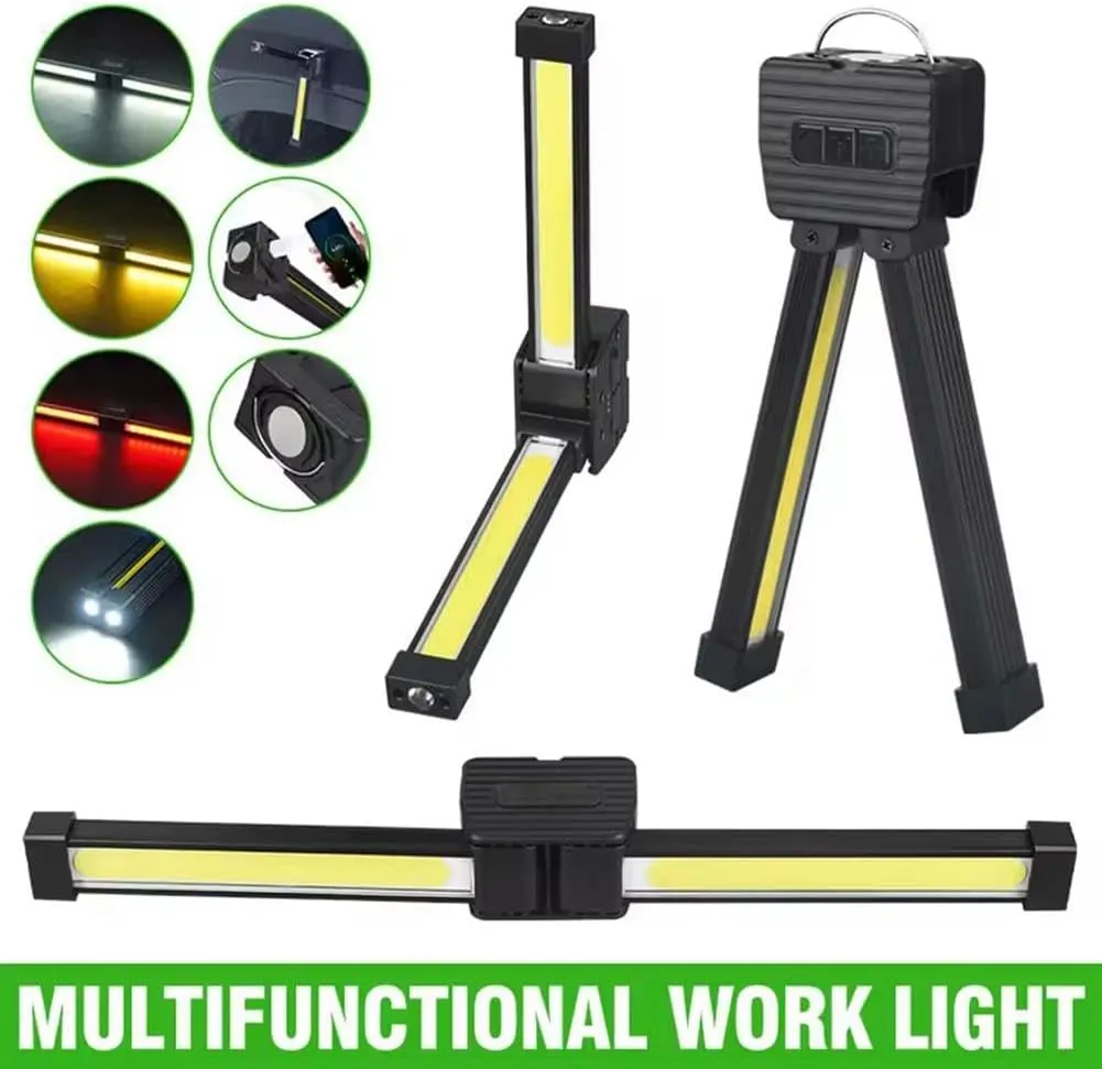 Gym Lamp for Posing - 2PCS Posing Lamp, Portable Magnet LED Flashlight with Hook, Handheld Flashlights USB Rechargeable Worklight, 180 Degree Folding Work Light, Camping Light, 7th Gear Dimming