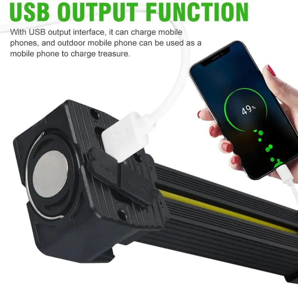 Gym Lamp for Posing - 2PCS Posing Lamp, Portable Magnet LED Flashlight with Hook, Handheld Flashlights USB Rechargeable Worklight, 180 Degree Folding Work Light, Camping Light, 7th Gear Dimming