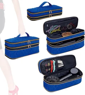 Hair Dryer Travel Carrying Case, Curling Iron Storage Bag, Slim Expandable Handheld Dual-Layer Travel Storage Bag for Dryer/Hair Tool Organizer/Style Organizer