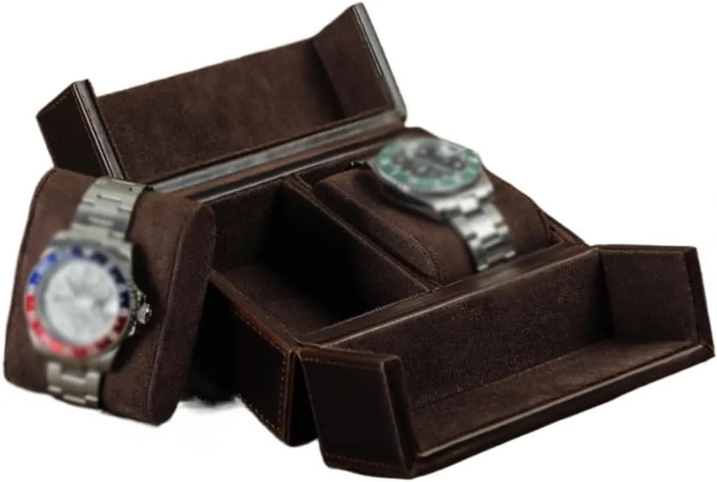 Handmade Portable Mechanical Watch Case with Leather, Anti Drop Travel Watch Storage Box