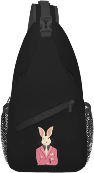 Handsome Rabbit Crossbody Bags For Women Men Chest Backpack Gym Shoulder Bag Travel Outdoor Sports Casual Crossbody Bags