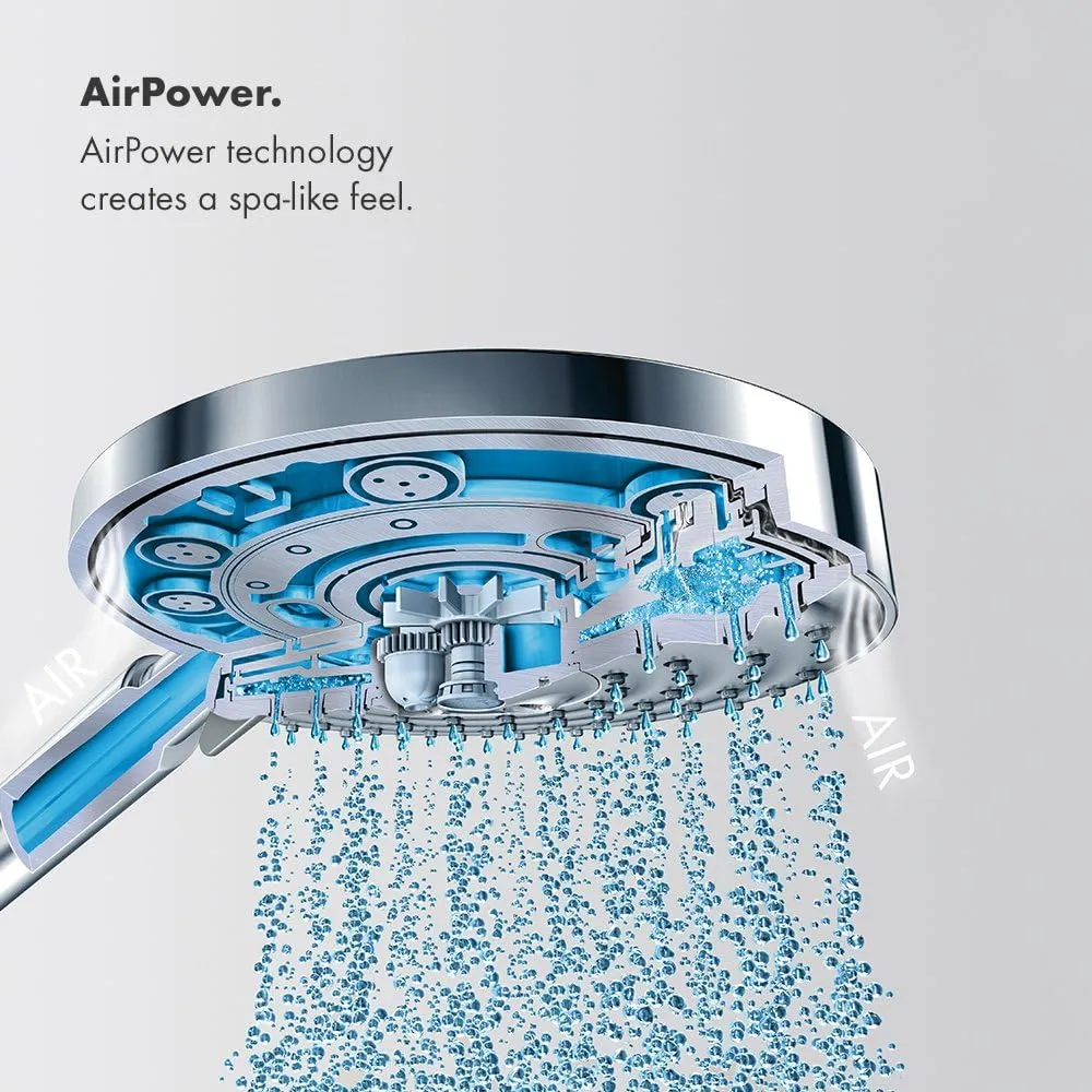 hansgrohe Raindance Select S Easy Install 5-inch Handheld Shower Head Modern 3 Whirl, Rain, RainAir 26531001