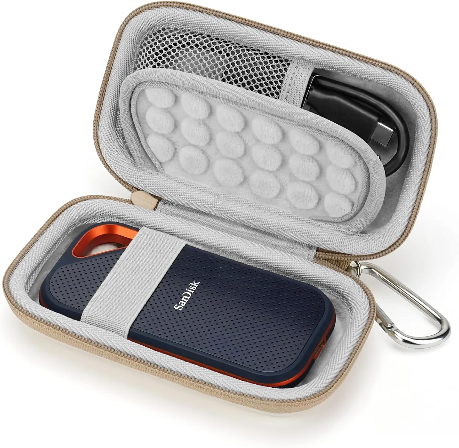 Hard Case for SanDisk Extreme Pro/SanDisk Extreme External SSD 500GB 1TB 2TB Travel Case Storage Bag(White)