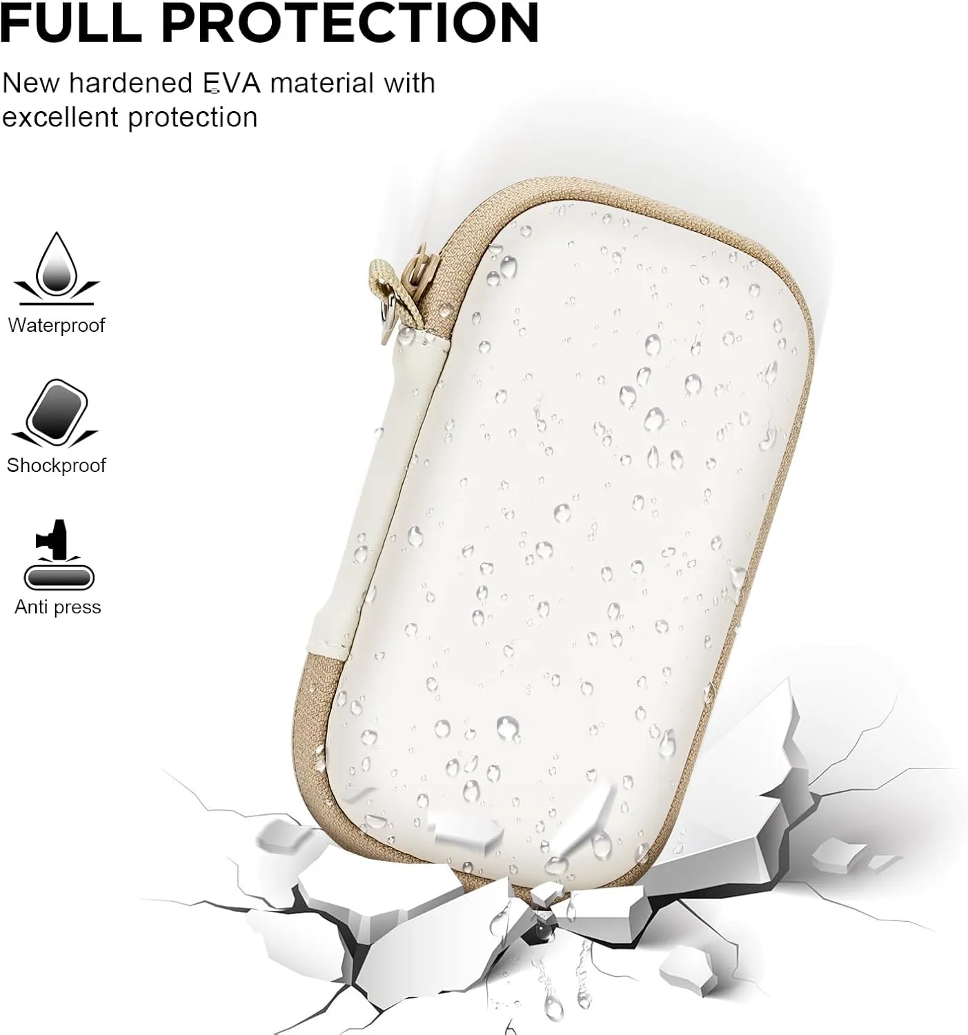 Hard Case for SanDisk Extreme Pro/SanDisk Extreme External SSD 500GB 1TB 2TB Travel Case Storage Bag(White)