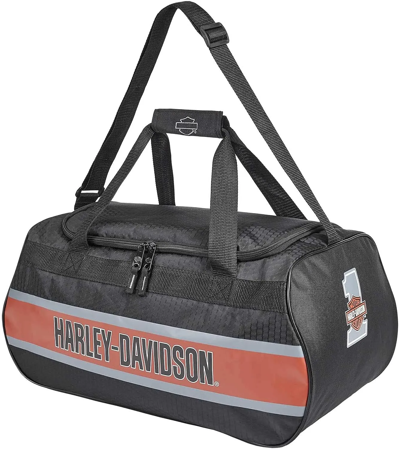 Harley-Davidson Trailblazer #1 Logo Duffel Bag w/Adjustable Strap - Rust Vintage Large