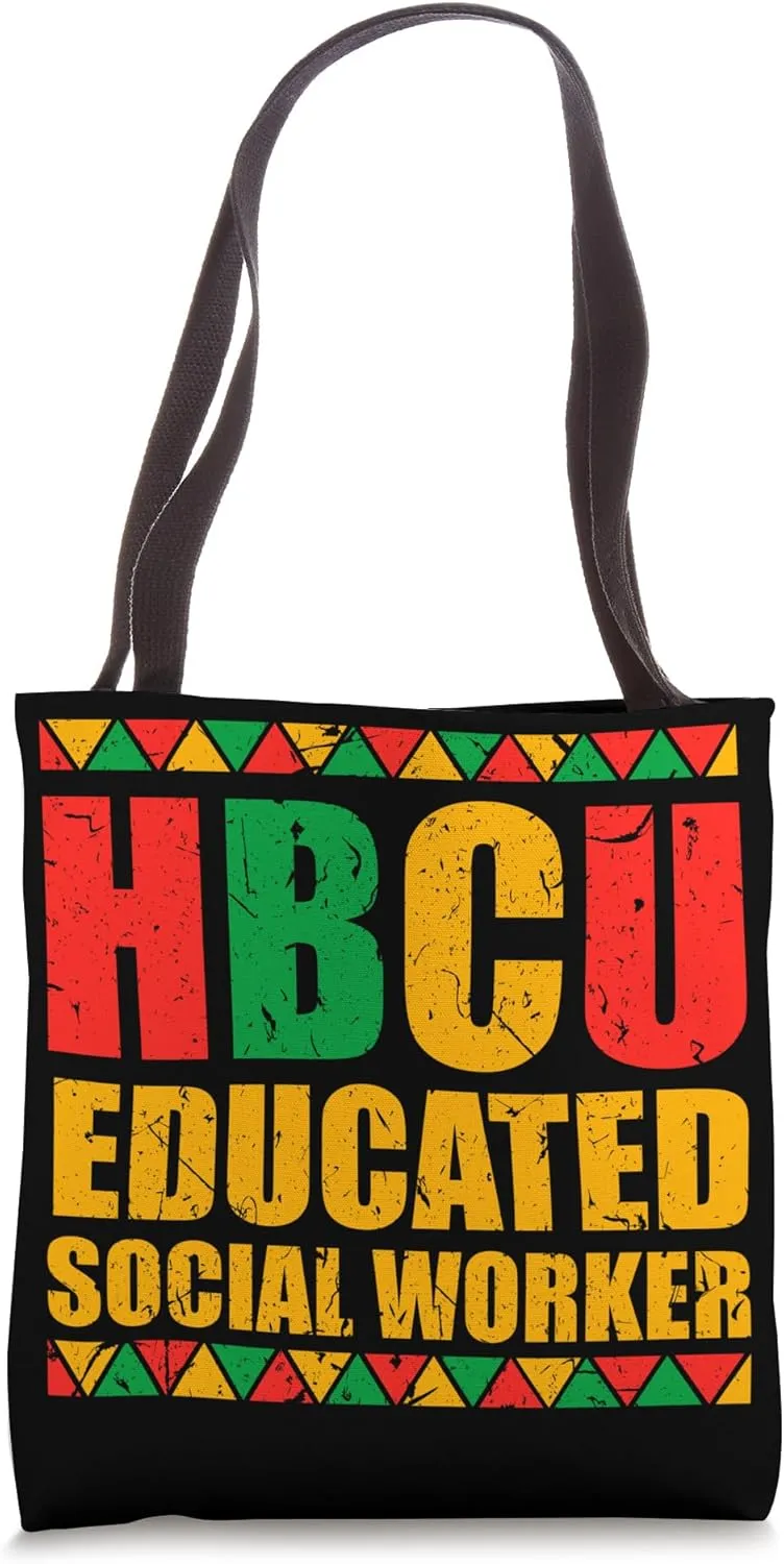 HBCU Educated Social Worker Historical Black Alumni Tote Bag