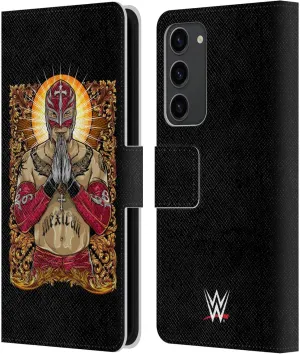 Head Case Designs Officially Licensed WWE Glow Rey Mysterio Leather Book Wallet Case Cover Compatible with Samsung Galaxy S23  5G