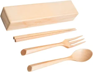 Healifty 1 Set Portable Japanese Style Set of Chopsticks Spoon Fork with Case Lightweight Tableware for Travel Office Camping and Daily Use