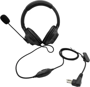Hearing Protection at The Range Walkie Talkie Headset Noise Reduction Boom Mic Scanner Headphone VOX Handsfree Head Adjustment Binaural Earpiece for Motorola 2 Pin M1 Connector Handheld Ham Radios