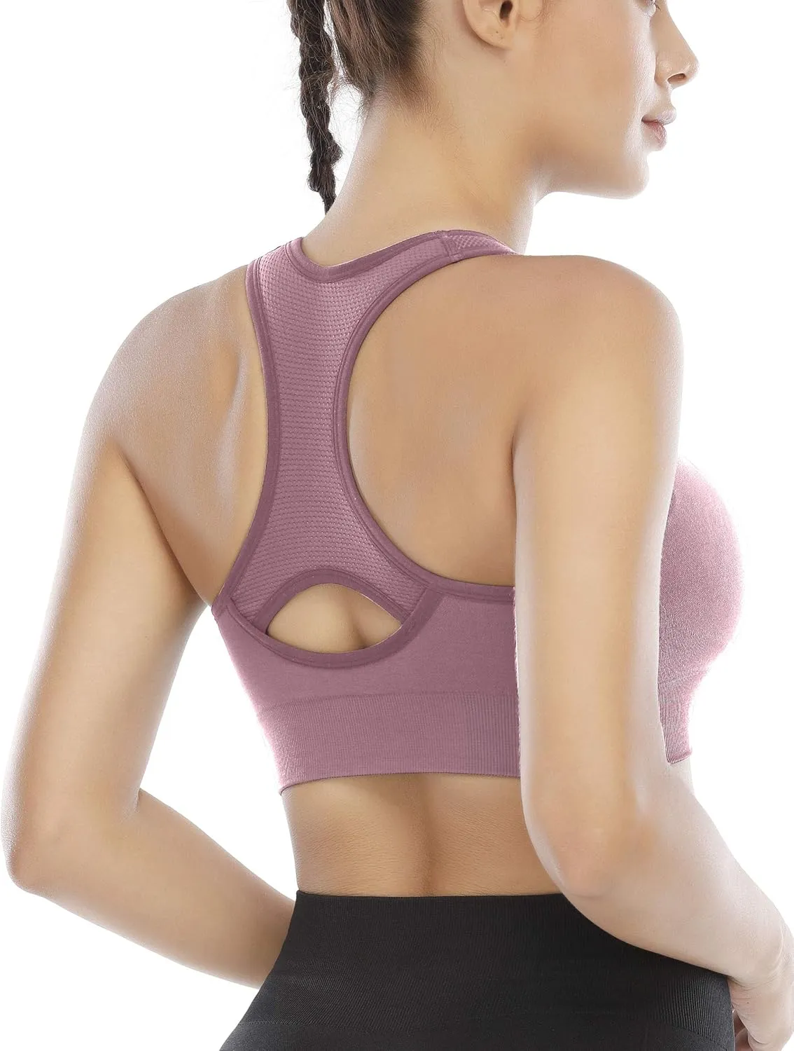 Heathyoga High Impact Sports Bras for Women High Support Padded Sports Bra Workout Bras for Women Racerback Bra for Yoga