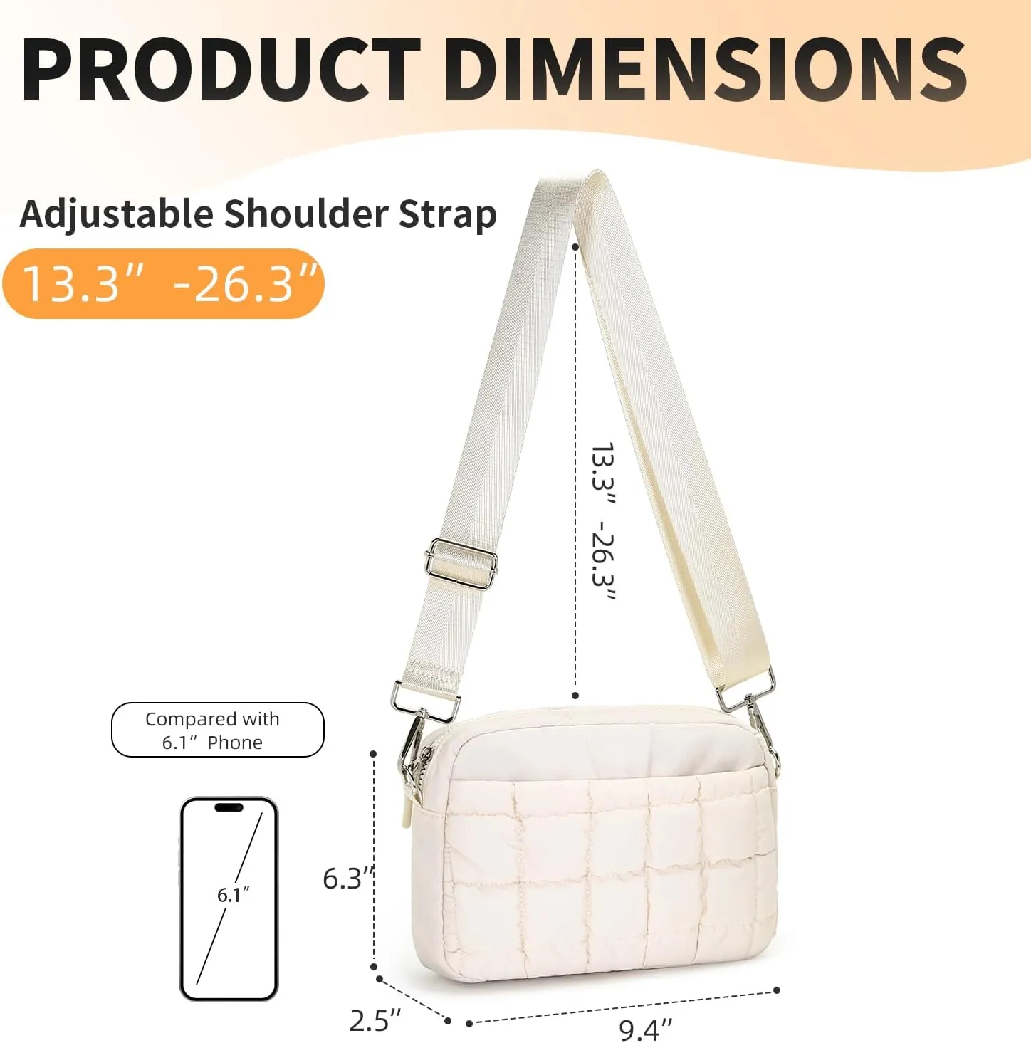 Herald Small Puffer Crossbody Bags for Women, Lightweight Nylon Quilted Shoulder Purse Handbag with Multiple Pockets