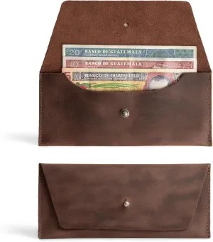 Hide & Drink, Long Utility Pouch Handmade from Full Grain Leather, Stylish Wallet for Carrying and Storing Cash, Coins, Cards