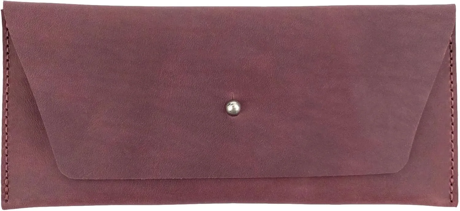 Hide & Drink, Long Utility Pouch Handmade from Full Grain Leather, Stylish Wallet for Carrying and Storing Cash, Coins, Cards