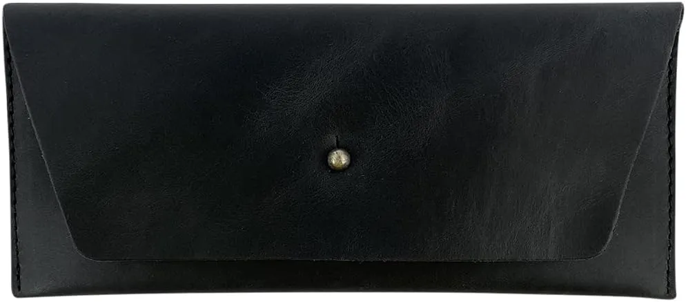 Hide & Drink, Long Utility Pouch Handmade from Full Grain Leather, Stylish Wallet for Carrying and Storing Cash, Coins, Cards