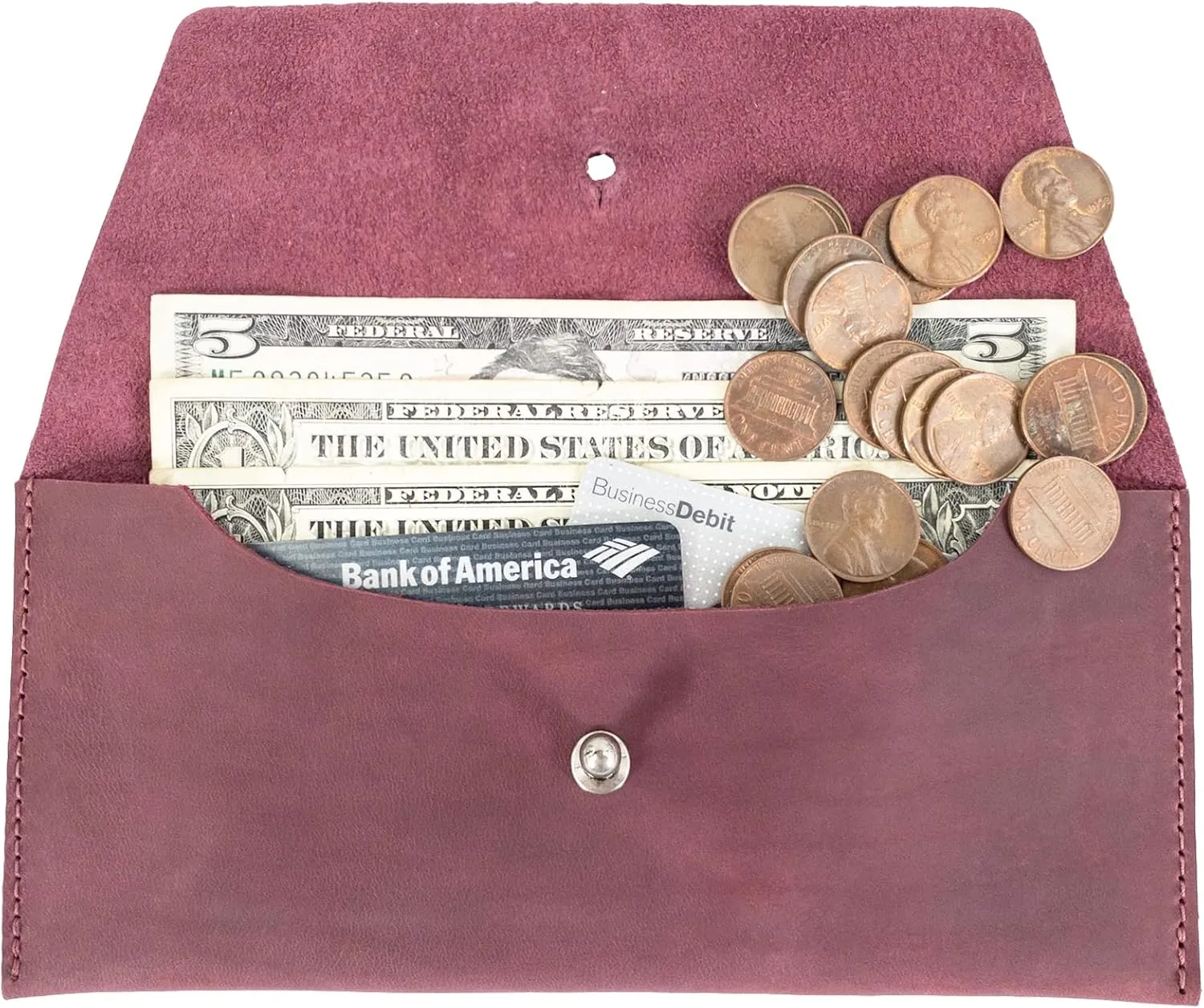 Hide & Drink, Long Utility Pouch Handmade from Full Grain Leather, Stylish Wallet for Carrying and Storing Cash, Coins, Cards