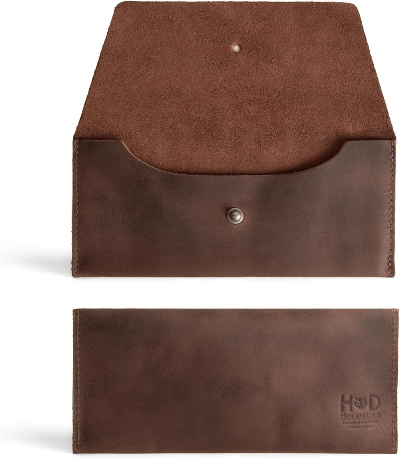 Hide & Drink, Long Utility Pouch Handmade from Full Grain Leather, Stylish Wallet for Carrying and Storing Cash, Coins, Cards