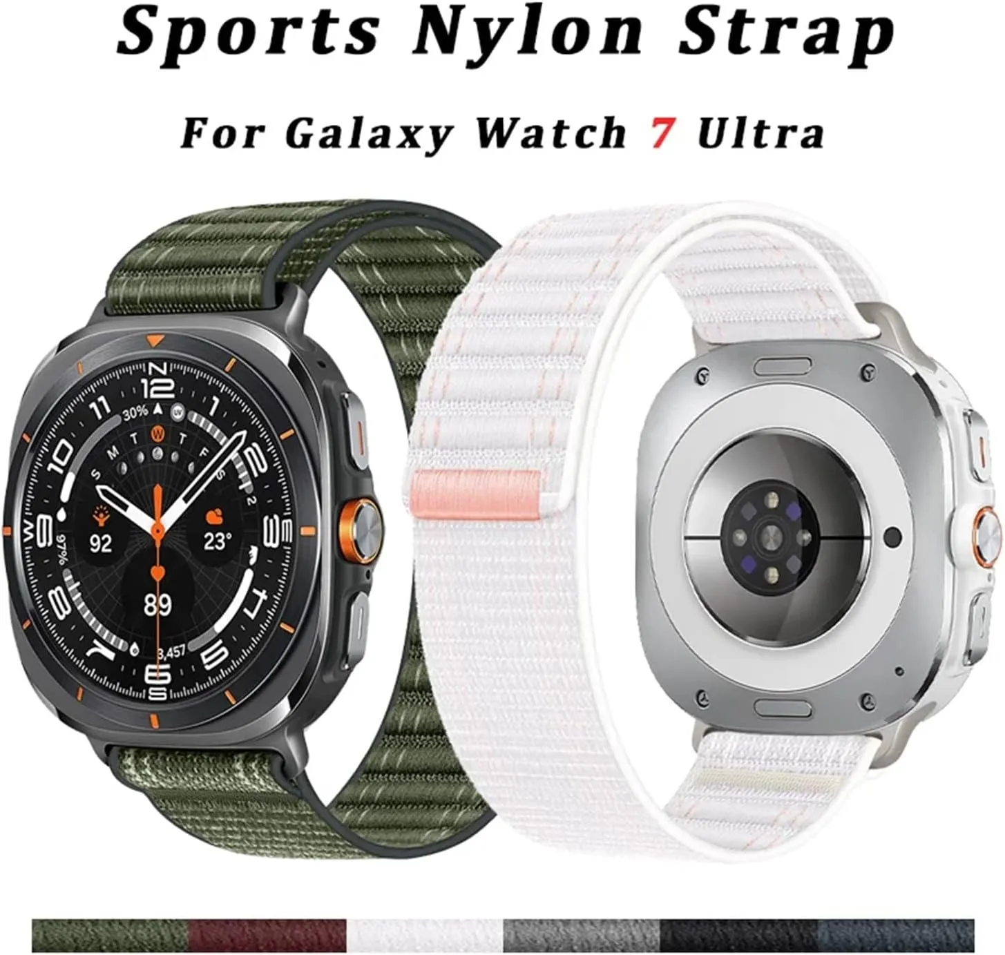 High Density Nylon Loop Strap For Samsung Galaxy Watch Ultra 47mm Sports Adjustable Bracelet Wristband For Galaxy Watch 7 Ultra Band Correa Watchbands