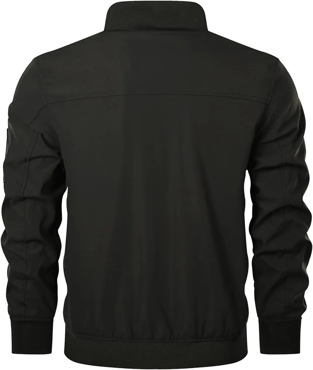 HOOD CREW Men’s Bomber Jacket Lightweight Casual Stylish Spring Fall Windbreaker Zip Up Outwear Coat with Pockets