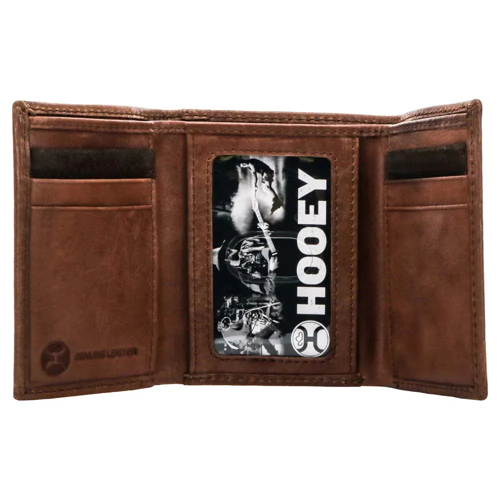 Hooey Classic Roughout Basketweave Tri- Fold Wallet