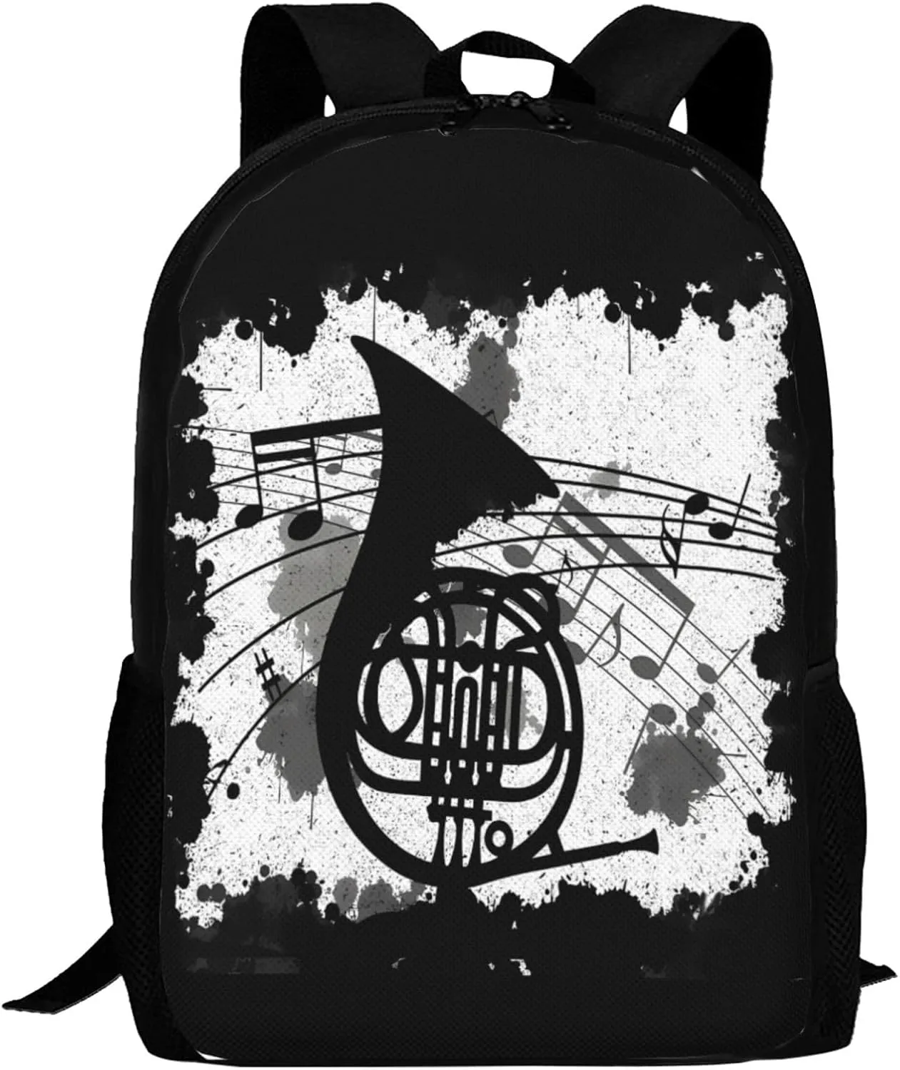 Horn Music Dirty Backpack Minimalist Large Capacity Backpack 16.5 inch Leisure Travel Daypack