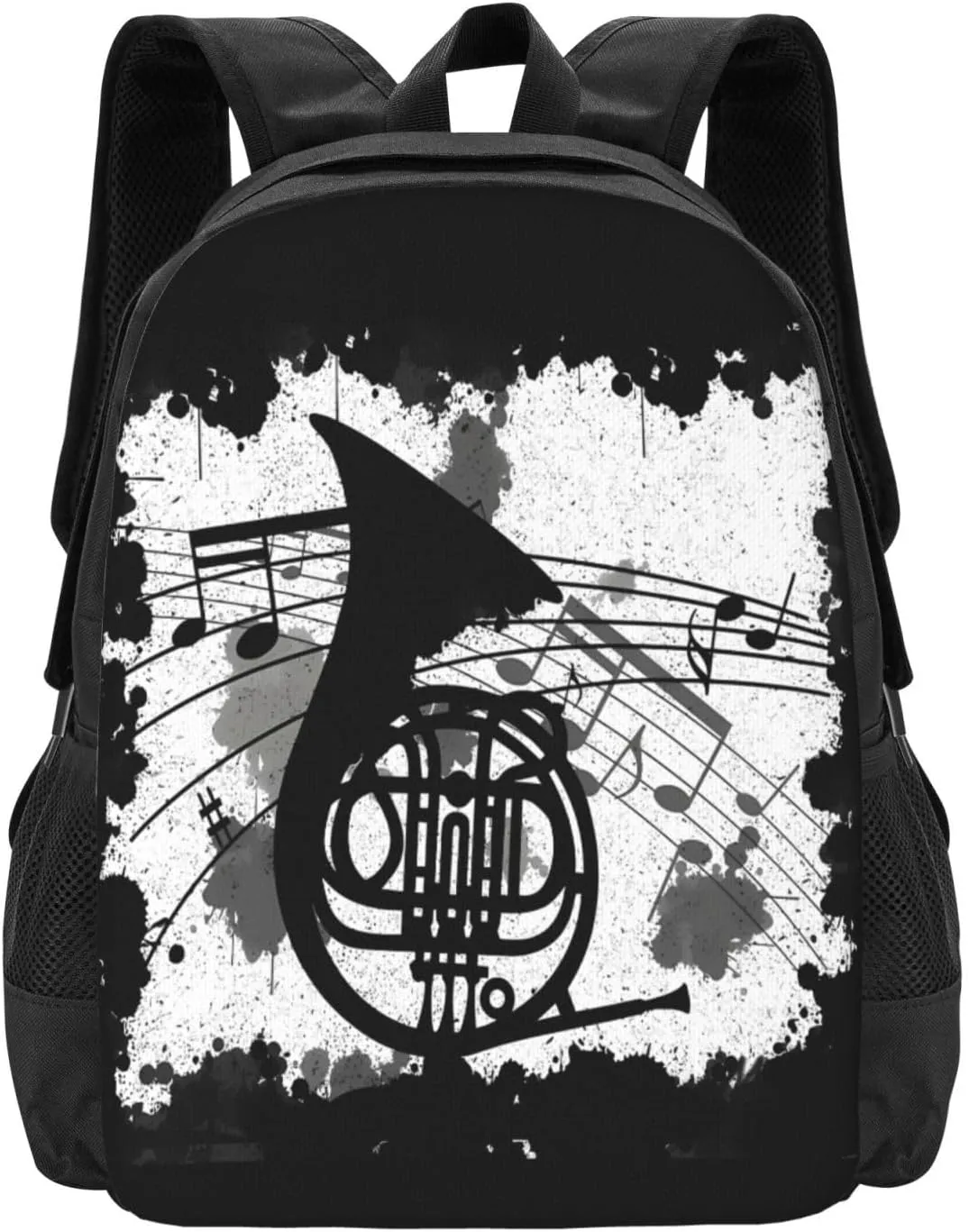 Horn Music Dirty Backpack Minimalist Large Capacity Backpack 16.5 inch Leisure Travel Daypack